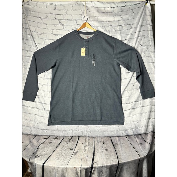Red Head XLT Mens Henley Shirt Long Sleeve Waffle Knit Thermal Top New - Picture 1 of 6